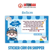 COMBO STICKER Thank You Shipper VINH LIEN Blue Size 8x5cm