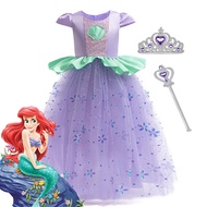 ชุดเดรสเจ้าหญิงวันเกิดสำหรับเด็กชุดคอสเพลย์นางเงือกเด็กผู้หญิง MQATZ 3-10T ชุดเดรสเทศกาลวันหยุดเทศกา