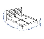 IKEA 木質加大雙人床架