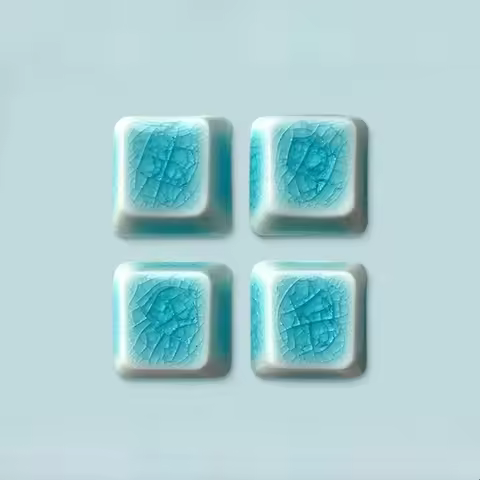 Shanhai Ceramic Keycaps Lake/blue Ice Crack Custom Keycaps for Mechanical Keyboard Caps Ceramic WASD