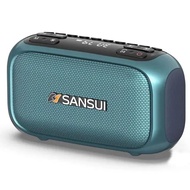 SANSUI ซับวูฟเฟอร์ไฮไฟกลางแจ้งวิทยุ FM ลำโพงบลูทูธไร้สายแบบพกพาใหม่รองรับ TF การ์ด AUX ไดรฟ์ USB เอา