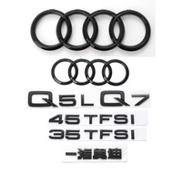 Audi Black Car Logo Q5LQ7 Modified 45 Four-wheel Drive 55TFSI Displacement 2.0 T3.0 Rear Tail Four-R