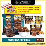 (2 x 80g) MyEureka Gourmet Popcorn, Crispy Chocolate, Savoury Cheese, Smoky BBQ,Classic Caramel, 80g (Halal) Eureka