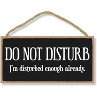 Door Sign, Do Not Disturb I'm Disturbed Enough Already Hanging, Wall Art, Decorative Wood Sign, Do N