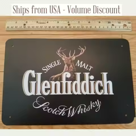 Glenfiddich Sign Glenfiddich Whisky Sign Metal Sign Tin Art Whiskey Retro-Aluminum