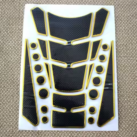 Motobike Supplies Protector Pad 3D Fish Bone Decals Dots Multicolor Edge Motorcycle Fuel Tank Sticke