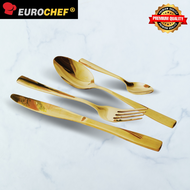 Eurochef 16pcs PVD Gold or Silver Stainless Steel Tableware Silverware Set Fork Spoon Knife Cutlery 