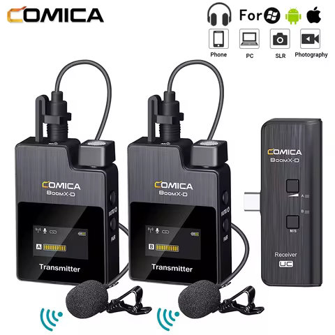 COMICA BoomX-D UC2 2.4G Wireless Microphone for Type C Phones for Samsung Galaxy Xiaomi HUAWEI, Podc