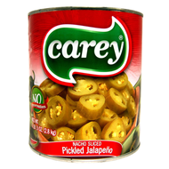 พริกจาลาปิโนหั่นแว่นดอง ขนาด 2.8 กก. แบรนด์ คาเรย์ - Nacho Sliced Pickled jalapeno 2.8kg Carey brand