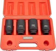 XRMXF 4-Piece 1/2 Inch Impact Wrench Socket Set 30 32 34 36 mm CR-MO 12-Point Socket Spanner Impact 