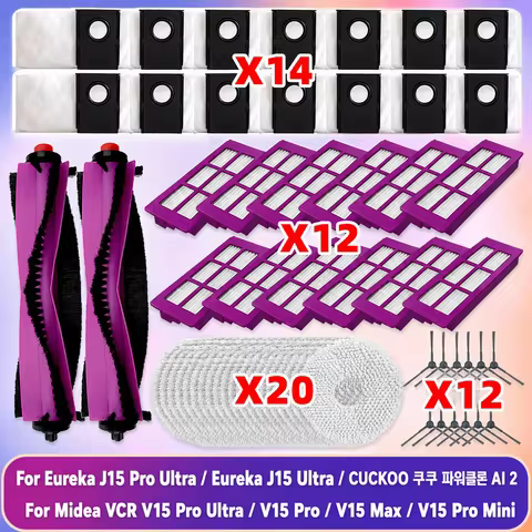 Fit For Eureka J15 Pro Ultra / Eureka J15 Ultra / CUCKOO 쿠쿠 파워클론 AI 2 Vacuum Parts Main Side Brush F