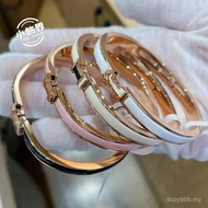 925 Silver H Ultra-Narrow 6MM Enamel Bracelet CNC Thick Plated 18K Fashion Unisex Couple Bracelet Sm