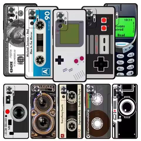 Vintage Tape Camera Gameboy Phone Case For Xiaomi Redmi Note 12 11 10 9 Pro 5G 9s 7 8 8T 8A 9A 9C 9T