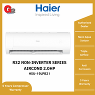 HAIER 2.0HP Air Conditioner R32 Non-Inverter Series HSU-19LPB21(READY STOCK)-HAIER WARRANTY MALAYSIA