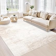 Area Rugs 5x7 Living Room: Washable Rug Modern Abstract Large Rug Soft Non Slip Neutral Rug Stain Re