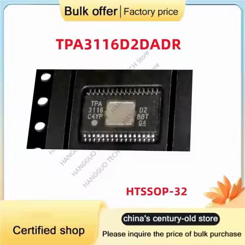5-10PCS/Lot Original TPA3116D2DADR TPA3116D2DAD TPA3116 HTSSOP-32 2-channel Class D audio power ampl