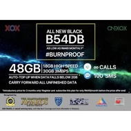 48GB ONEXOX BLACK B54DB POSTPAID 48GB 4G LTE DATA + UNLIMITED HOTSPOT * NO CONTRACT*FREE SIM CARD*