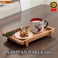 WOODEN HANDLE TRAY MULTIPURPOSE TRAY / 30X20X7 CM