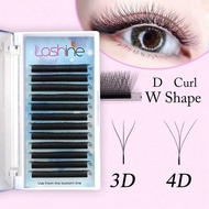 Lashine 12 Rows YY 3D 4D 5DW Shape 0.07mm Lashes 2D 3D 4D 5DW Premade Fan Lash Extensions 0.07 C/D C