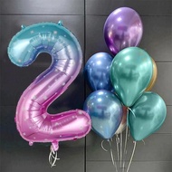 Jumbo number foil balloon package Set 80cm 80 jumbo pink gradation rainbow balloon balloon number de