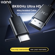 Lสายส่งสัญญาณสองทาง1.8ม. 8K Type-C เป็น DP 1.4สายแปลงสายเคเบิลสองทิศทาง Displayport เป็น Type C HD อ