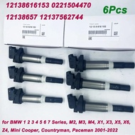 6Pcs Ignition Coil 0221504470 12138616153 12137594937 For B-osch B-MW 1 2 3 4 5 6 7 M Series E60 325