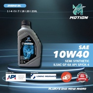 MOTION 10w40 1L API SP SEMI Synthetic Engine Oil Car Lubricant Minyak Hitam Enjin Kereta Proton Toyo