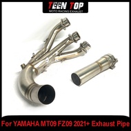 For Yamaha MT09 FZ09 2021+ Exhaust Front Link Pipe 51mm Moto Bike Escape Exhaust Elbow mt09 fz09 Sta