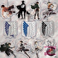 Attack on Titan keychain with badge and super cool characters Levi Eren Hange Mikasa WrightZ Accesso