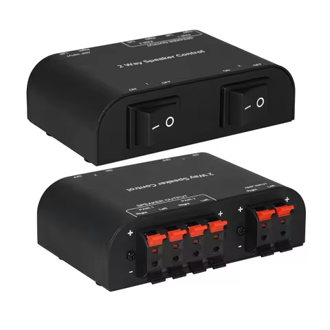 2 to 4 Way Speaker Switch,1 in 2 Out to 1 in 4 Out Way Pair Stereo Speaker Selector Switch W/Termina