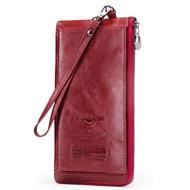 CONTACTS Ví Da Thật Mới 2020 Cho Nam Túi Cầm Tay Ví Nữ Dài Đựng Thẻ Thời Trang Ví Nữ Có Dây Kéo Đựng