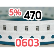 10pcs Chip resistor smd 470 47R size 0603 1608 5% 47 ohm 47Ohm