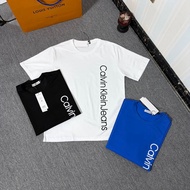 High Version Classic Style CK Printed Calvin Klein Jeans Letter Vertical Label Short Sleeve T-Shirt 