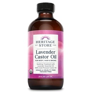 HERITAGE STORE Lavender Castor Oil Organic - Soothing Hair Treatment w/ Lavender Essential Oil - Hai