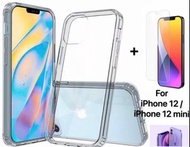 ｛貼+套、包郵｝iPhone 12 / 12 mini Screen Protector Tempered Glass + Clear Cover Case 屏幕透明鋼化玻璃保護貼 + 透明保護套（包郵Free Shipping ）