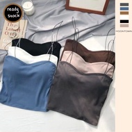 ❣️【Ready Stock】 Women Vest Girls Thin Strap Top Solid Color Comfortable (One Piece)