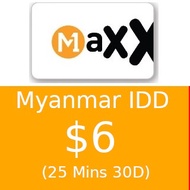 M1 Maxx Myanmar IDD $6 (25 Mins 30D)