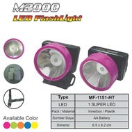 M2000 LED FLASHLIGHT MF-1151HT LAMPU KEPALA SUPER TERANG - CAHAYAMEGAH senter