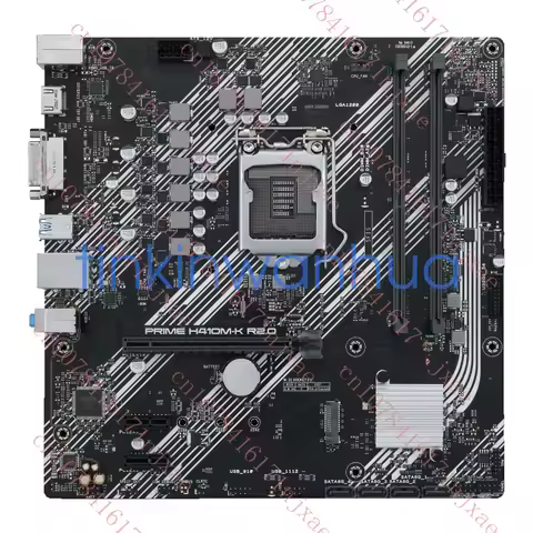 used For ASUS PRIME H410M-K R2.0 Motherboard LGA1200 DDR4 HDMI+DVI M-ATX Mainboard.