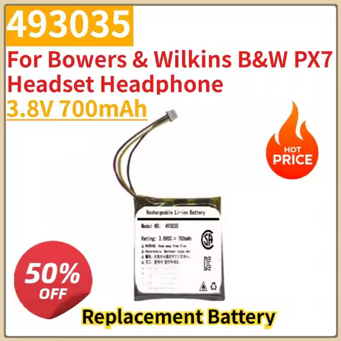 High Quality New 3.8V 700mAh 493035 Replacement Battery For Bowers & Wilkins B&W PX7 Headset Headpho