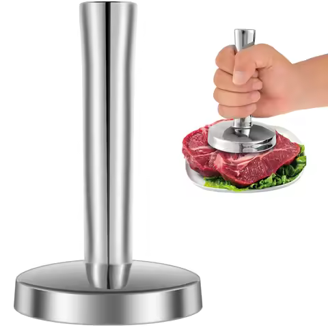 Meat Pounder Flattener Food Grade Stainless Steel Kitchen Meat Mallet Large Round Meat Mallet Tender