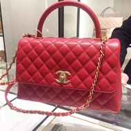 Promo Chanel Coco Handle Red Medium Gold Hardware