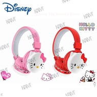 Kam New Hello Kitty Bluetooth Headphones Cute Wireless Headphones Anime Cartoon Stereo Headphones with Microphone Foldable Headphones