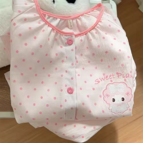 Sanrio My Sweet Piano Women Sleeping Pajamas Sets Kawaii Cartoon Student Pyjamas Long Sleeve Pants S