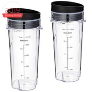 2 Pack 16Oz Replacement Cups Replacement Parts for Ninja QB3001SS Fit Compact Personal Blender, with Lids