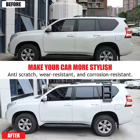 1Pcs Aluminum Alloy Black For Toyota Land Cruiser Prado 150 2010-2023 Car Rear Side Ladder Roof Clim