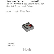 [USED PARTS] U6-3070p07 : Tile 1 x 1 with White and Red Gauge, Black Thick Needle and Screw Heads Pa