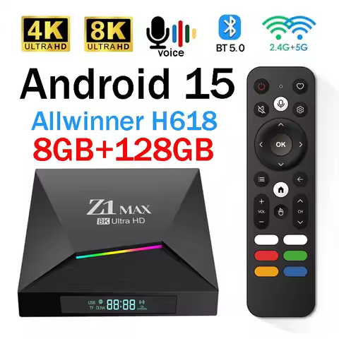 Z1 Max TV Box Android 15 iptv Allwinner H618 Quad Core 4G 5G Dual WiFi HD 8K 4K Media Player BT 5.0 