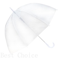 [CHOOSE] Large Clear Dome Umbrella Handle Transparent Walking Lady Windproof Rain Protecting Umbrella