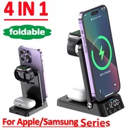﹍✼ 15W 4 in 1 Wireless Charger Stand Foldable For iPhone 14 13 12 11 Samsung Apple Watch Airpods Pro Fast Charging Dock Station